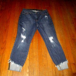 JUDY BLUE Skinny Distressed Cuffed Jeans